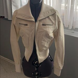 Off white leather jacket
